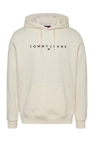 TOMMY HILFIGER Logo pulover s kapuco Bež - Light Beige 6