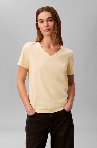 Regular fit majica z V-izrezom in monogramom