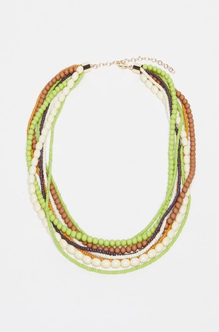 Multicolour-bead necklace