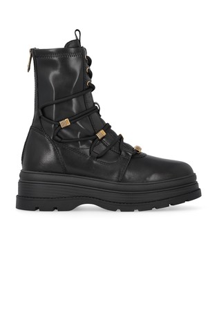 Leather ankle boots with stretch inserts