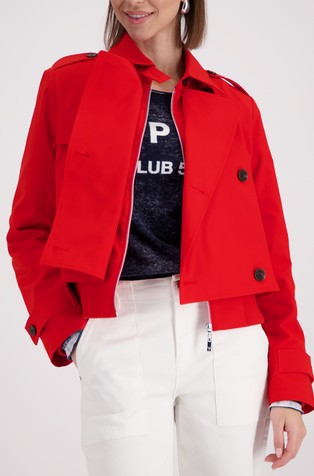 Kratka jakna v slogu trenčkota