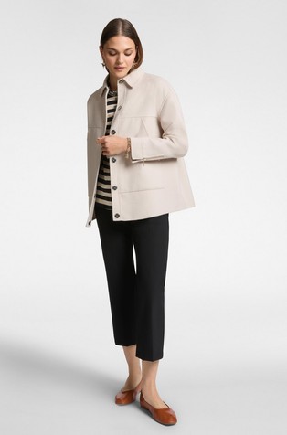 ELENA MIRO Shirt jacket in wool-blend Milk 3
