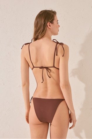 WOMEN'SECRET Bikini spodnji del kopalk z okrasnimi kamenčki Rjava - Brown 2