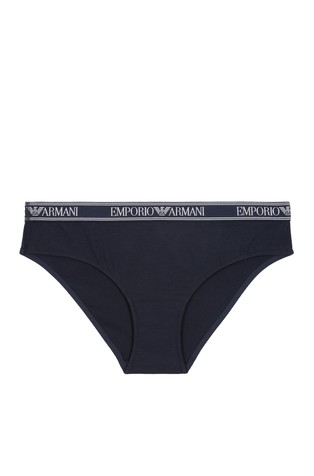 EMPORIO ARMANI Paket 2 spodnjih hlačk z logo pasom Modra - Blue 4