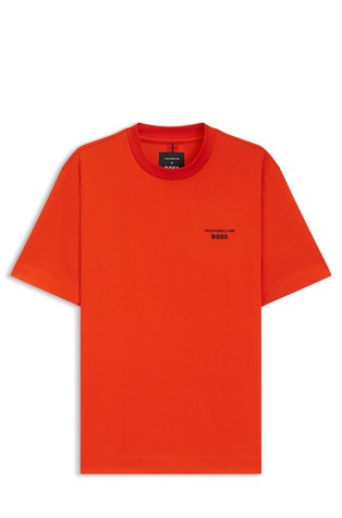 Porsche x BOSS majica iz merceriziranega bombaža s potiskom zadaj