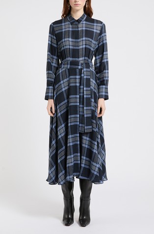 Wool-and-viscose shirt dress