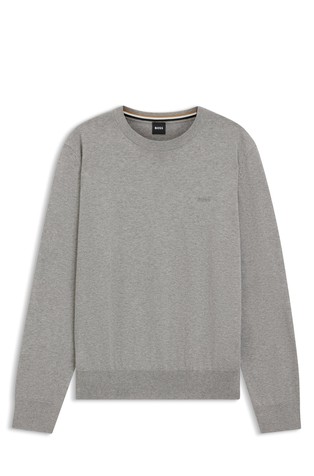 Cotton sweater with embroidered logo