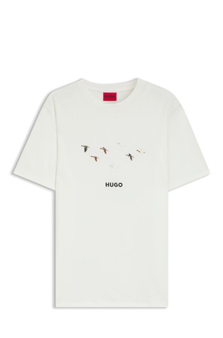Cotton-jersey T-shirt with embroidery