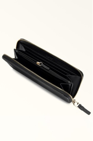 FURLA Večja kompaktna denarnica Črna - Black 3