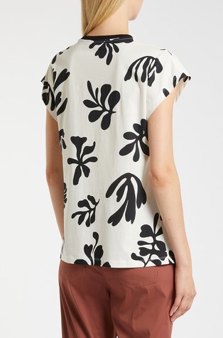 MARELLA Patterned cotton T-shirt White / Black 2