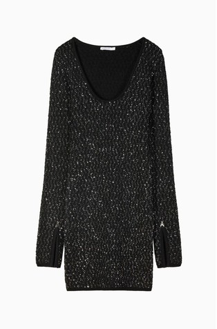 Mini knit dress with sequins