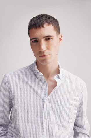 SPRINGFIELD Striped seersucker shirt Blue / White 4