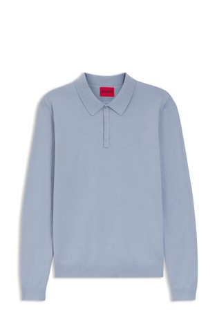 Slim fit pletena polo majica iz viskozne mešanice