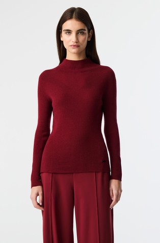 Brezšiven 3D volnen pulover s povišanim ovratnikom