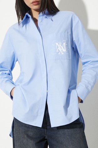 Daljša bombažna srajca z vezenim emblemom