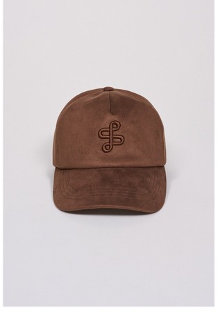 Suede-effect cap with branding