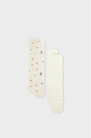 Meki 2-pack fluffy socks in a gift box