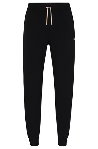 HUGO BOSS Stretch-cotton pyjama bottoms with logo print Black 5