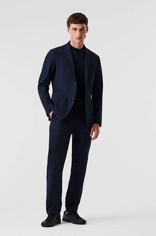 ALPHATAURI Single-breasted jacket in performance-stretch jersey Navy 3