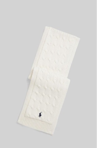 Cable-knit cotton scarf