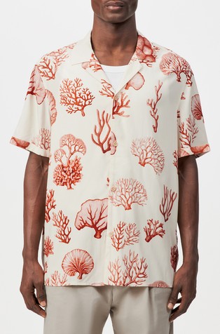 Vzorčasta viskozna srajca s kratkimi rokavi