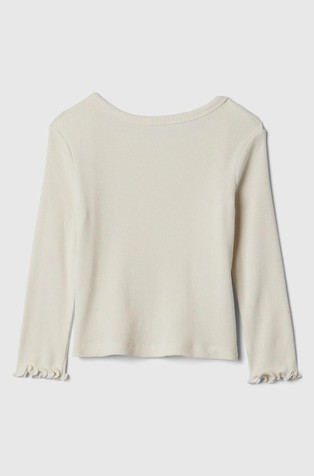 GAP Rebrasta majica z dolgimi rokavi za malčice Bež - Ivory Frost 2