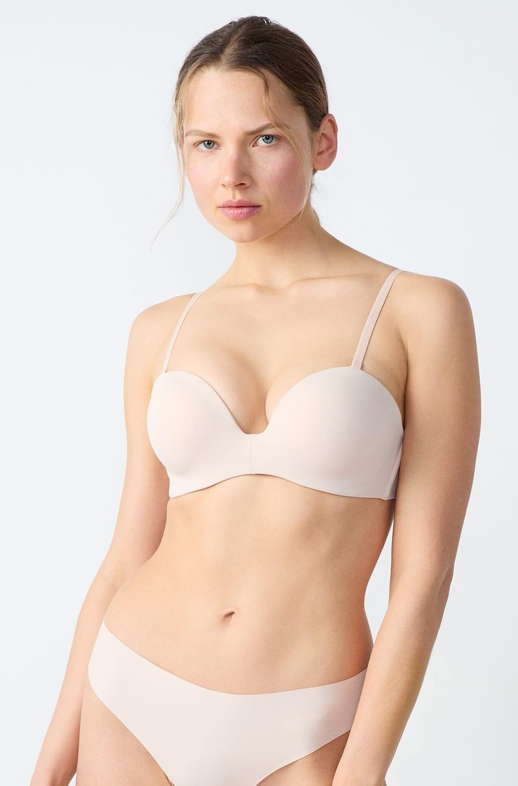 ETAM Pure Fit® push-up modrček iz mikrofibre Bež - Linen 