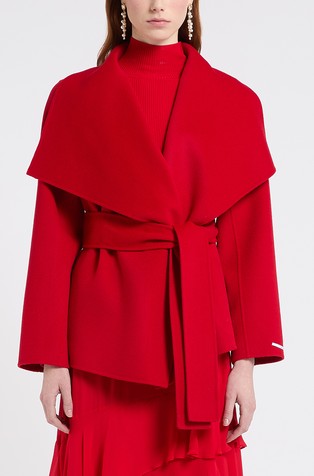 Wool jacket with belt