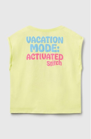 BENETTON Lilo &amp; Stitch ©Disney majica brez rokavov Rumena - Lime 2