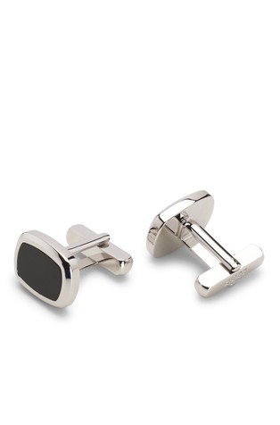 Brass cufflinks with contrast enamel insert