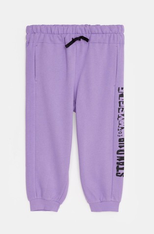 Cotton joggers with glittery print
