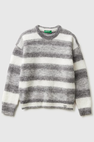 Pleten pulover iz mešanice z volno in alpako