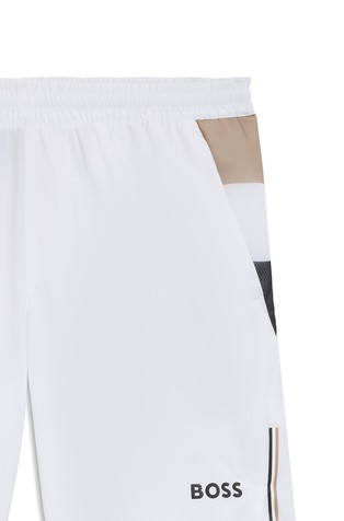 HUGO BOSS Active tennis kratke hlače iz raztegljive performance tkanine Bela - White 2