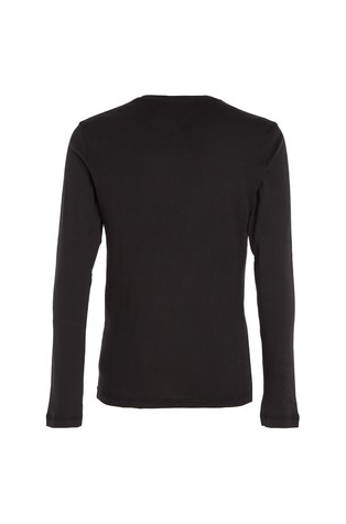 TOMMY HILFIGER Slim fit majica z dolgimi rokavi iz organskega bombaža Črna - Black 6