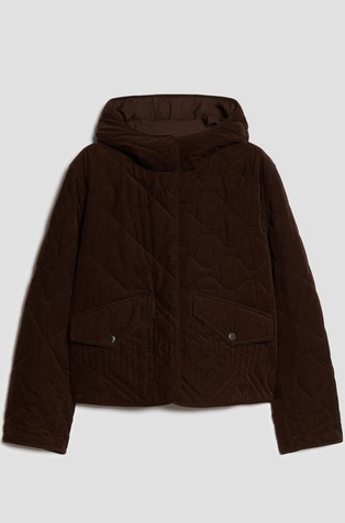 Quilted corduroy jacket with hood