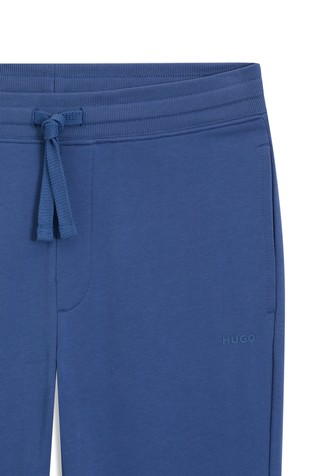 HUGO BOSS Cotton-terry tracksuit bottoms with logo print Blue 2