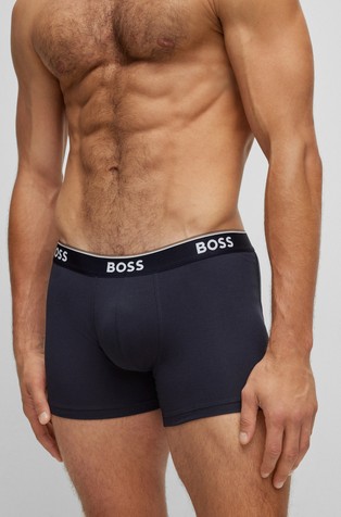 Three-pack of logo-waistband boxer briefs in stretch cotton