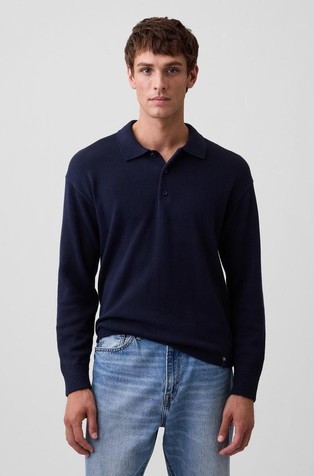 Relaxed Polo Sweater