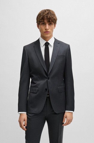 Slim fit suknjič iz deviške volne