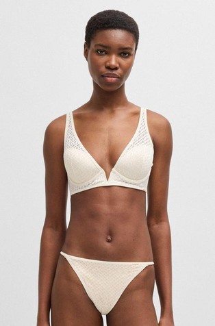 Monogram lace underwired triangel bra