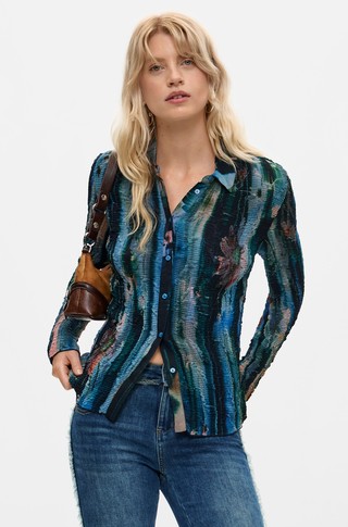 Textured printed shirt