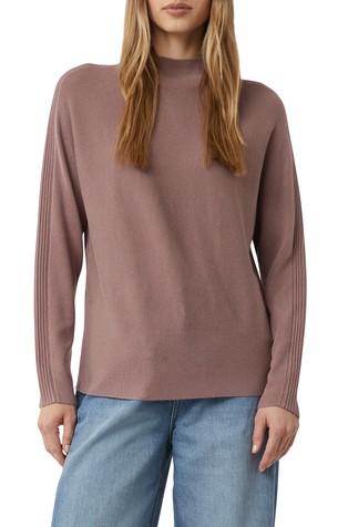 Viscose stretch sweater with ribbed details