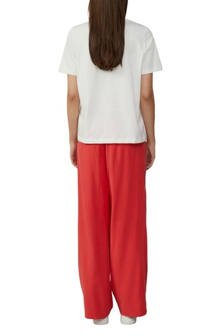 S.OLIVER Cotton T-shirt in a relaxed fit with a front print Ecru 2