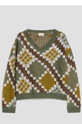 Mohair-blend jacquard jumper