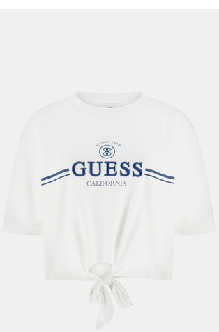 Cropped graphic T-shirt with bow