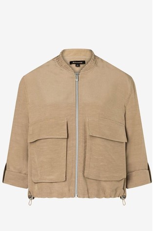 Short blouson in viscose-linen blend