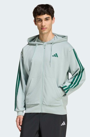 Essentials 3-Stripes French Terry Full-Zip Hoodie