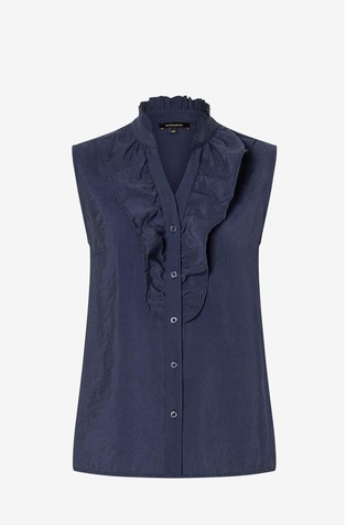 Sleeveless blouse in modal-blend