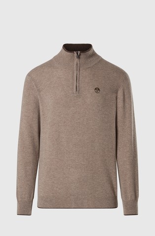 Wool-blend half-zip sweater