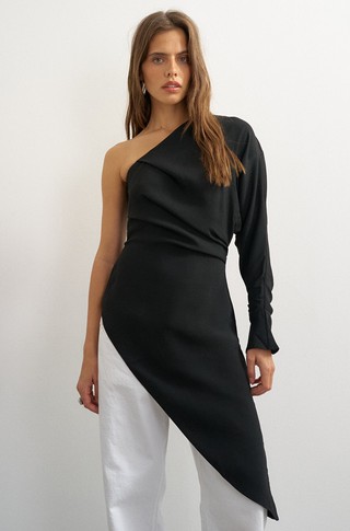 TSOLINE asymmetric one shoulder tunic